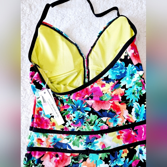 🆕️ BLEU ROD BEATTIE FLORAL ONE PIECE TUMMY CONTROL SWIMSUIT NEW - Picture 7 of 12